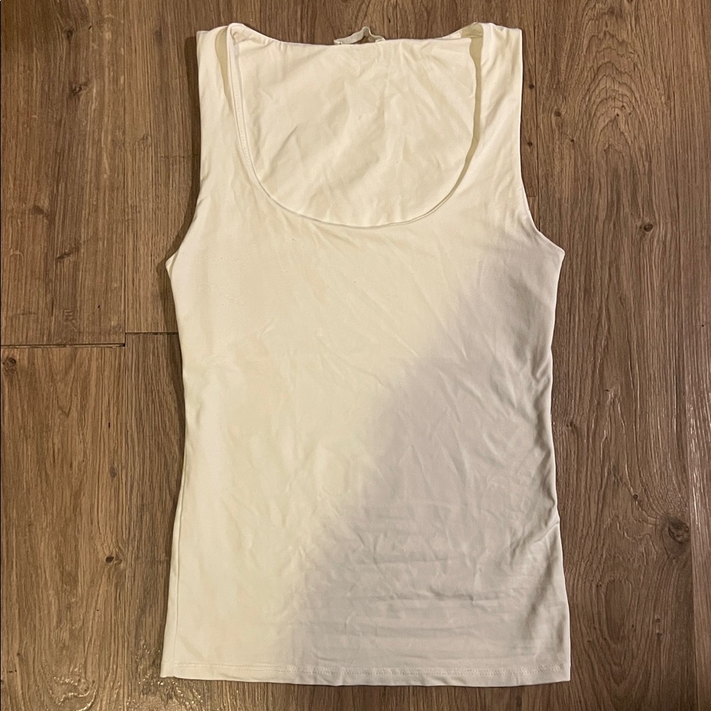 Zara Cream Scoop Neck Tank Top